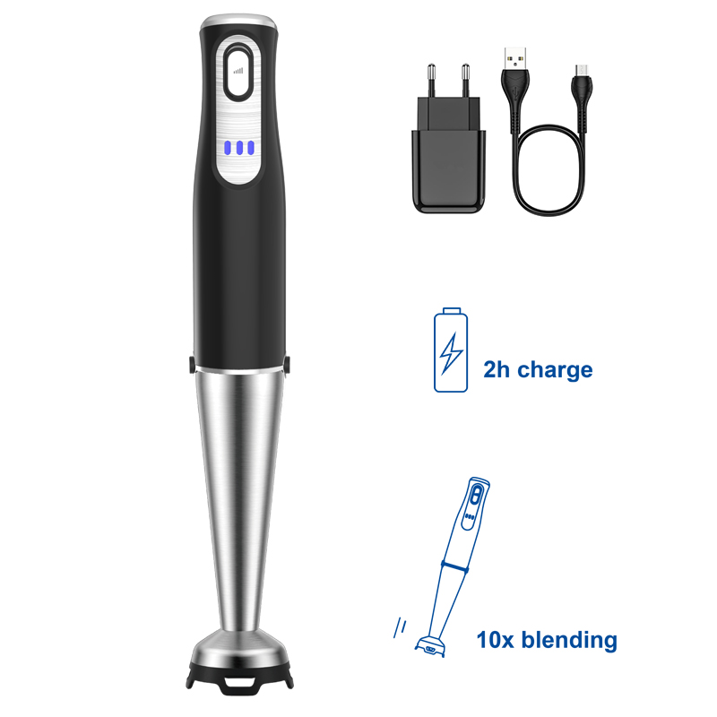 HB-6009R Rechargeable Hand operated stick blender with Type C cable used cordless