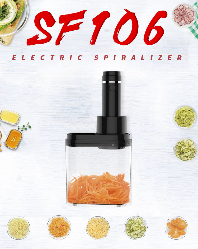 Health Spiralizer DC100W Multifunction Salad maker 5 in 1 Tri-Blade Plastic Vegetable Slicer Veggie Cutter Spiralizer